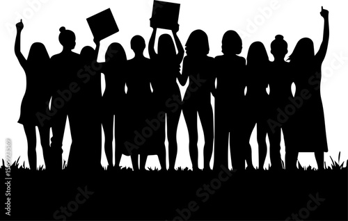 Women Protesters Silhouettes 12 Feminist Activist Icons
