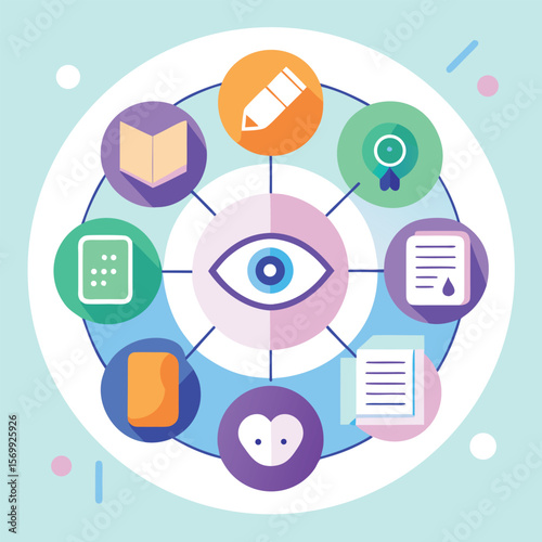 Conceptual visual representation of information architecture and content planning with abstract design elements