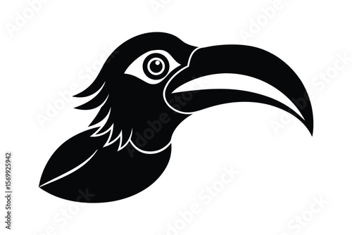 Silhouette art illustration of a Hornbill beak.eps