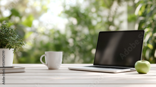 Minimalist White Wood Desk Workspace with Modern Scandinavian Design