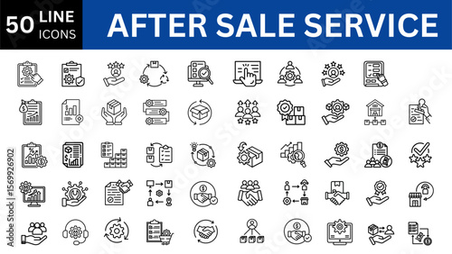 After Sale Service line icon set.