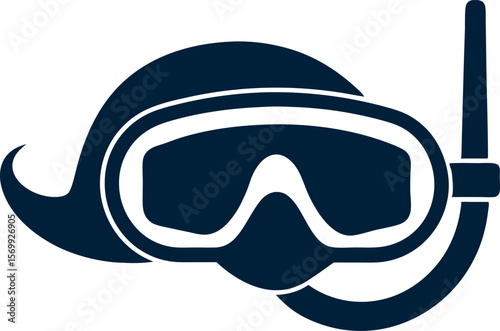 Snorkel Gear Icon Vector in Clean Silhouette Style