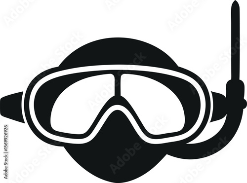 Underwater Snorkeling Silhouette Icon Vector for Travel Graphics