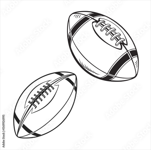  American football ball Vector. rugby ball VectorFree SVG silhouette of an American football ball for members, featuring clipart-style imagery and detailed stitching. Includes a vector icon of a rugby