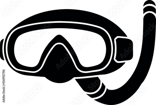 Snorkeling Mask and Tube Vector Icon for Diving Graphics