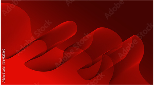 Abstract Blend Wavy Flowing Curved Background Red Color Design Vector Illustration