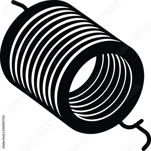 electromagnet coil on white background.eps