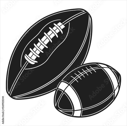  American football ball Vector. rugby ball VectorFree SVG silhouette of an American football ball for members, featuring clipart-style imagery and detailed stitching. Includes a vector icon of a rugby