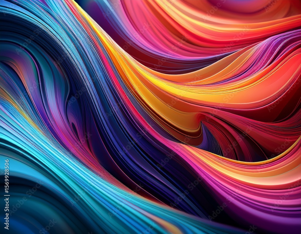 Fototapeta premium fluid harmony abstract colorful background with smooth wavy lines background colorful design best quality hyper realistic wallpaper image