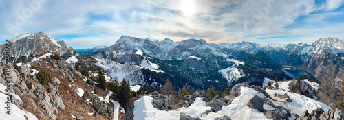 Breathtaking view of the Alps from Mount Jenner. Bavarian Alps. Germany, Europe.