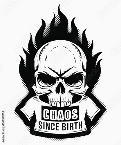 Vintage Skull Riot Graphic Design