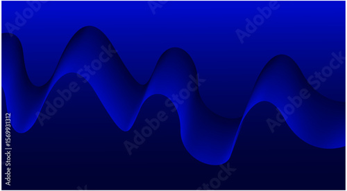 Blend Flowing Background Blue Color Curved Smooth Abstract Design Vector Illustration
