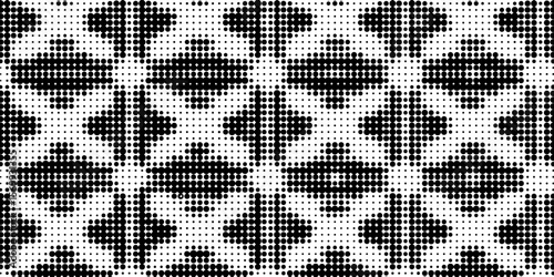 Pixelated bitmap gradient texture. Black and white dither pattern background. Abstract glitchy pattern. 8 bit video game screen wallpaper. Wide raster backdrop. Retro pixel art Illustration