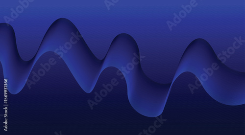 Blend Flowing Background Blue Color Curved Smooth Abstract Design Vector Illustration