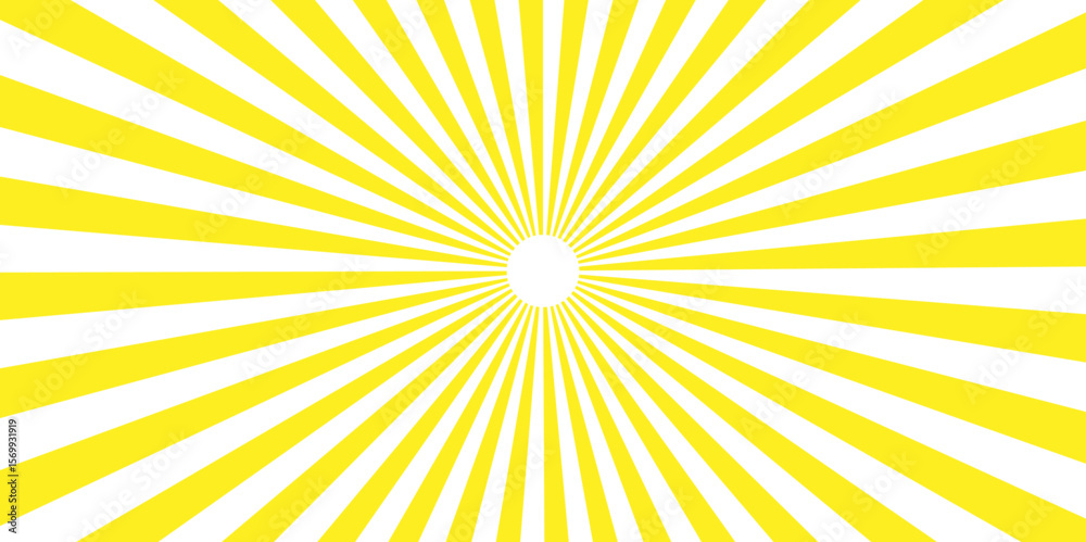 Fototapeta premium Retro pixelated backdrop for Anime or manga. Yellow color and white color Sunburst for the background. Spiral starburst and striped pattern abstract geometric retro sunrays line wavy texture.