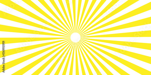 Retro pixelated backdrop for Anime or manga. Yellow color and white color Sunburst for the background. Spiral starburst and striped pattern abstract geometric retro sunrays line wavy texture.