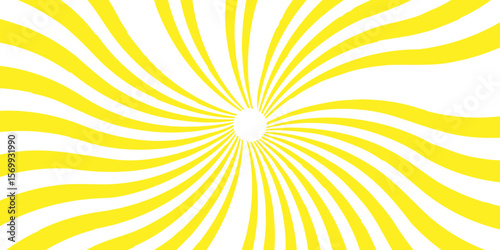 Retro pixelated backdrop for Anime or manga. Yellow color and white color Sunburst for the background. Spiral starburst and striped pattern abstract geometric retro sunrays line wavy texture.