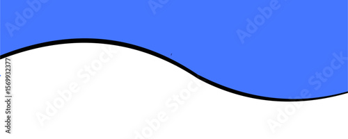 Blue header shape or footer decoration isolated on transparent PNG. Elegant space for presentation, banner, cover, text, label, web, flyer, card, poster. Simple graphic design elements