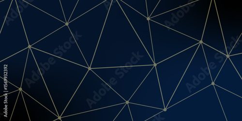 The background features a modern, abstract style with a blue and white color scheme. Low poly gradient shapes luxury gold platinum lines vector. Futuristic science technology hi tech digital abstract
