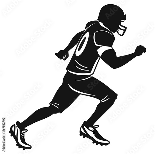 American football player Vector. rugby player Vector. Free SVG silhouette of an American football ball for members, featuring clipart-style imagery and detailed stitching. Includes a vector icon of a 