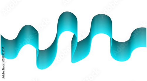 Blend Flowing Cyan Curved Smooth Abstract Background Design Vector Illustration