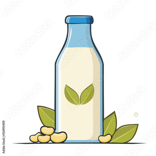 Cashew Nut Milk Icon Isolated on a Transparent Background 