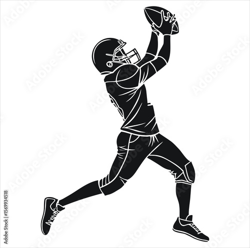 American football player Vector. rugby player Vector. Free SVG silhouette of an American football ball for members, featuring clipart-style imagery and detailed stitching. Includes a vector icon of a 