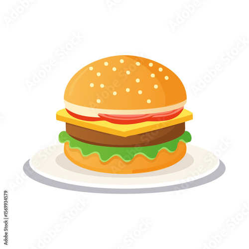 A delicious burger on a plate