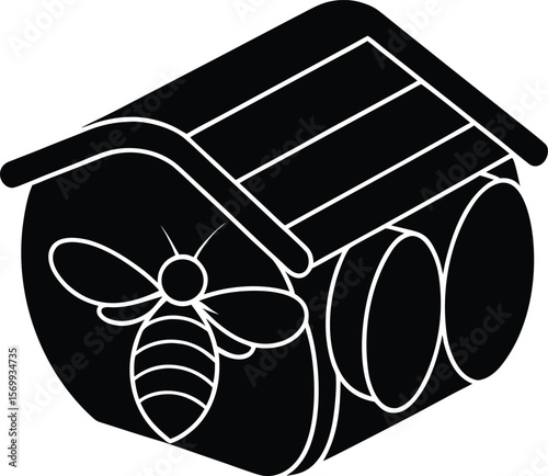 mason bee house tube on white background.eps