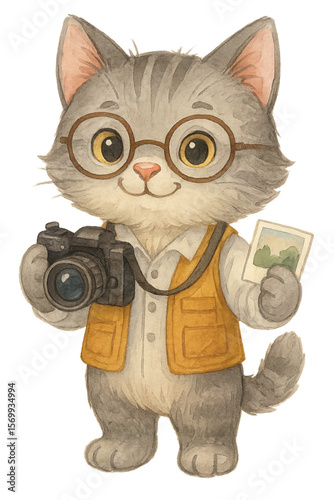 Cat Photographer – Cute Watercolor Clipart
