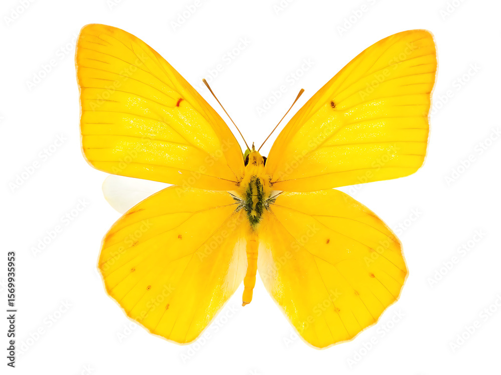 Fototapeta premium apricot sulphur butterfly isolated on white background PNG, AI GENERATED