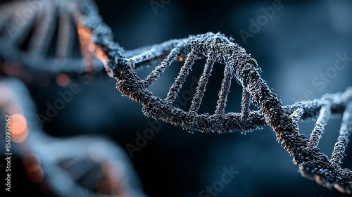 Close-up view of dna strands highlighting genetic complexity