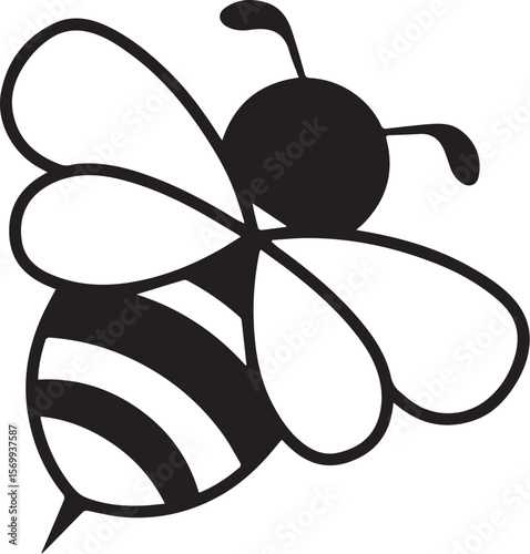 Print  Cute Honey Bee Silhouette