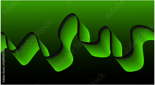 Blend Flowing Curved Smooth Background Green Color Abstract Design Vector Illustration
