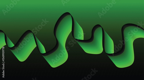 Blend Flowing Curved Smooth Background Green Color Abstract Design Vector Illustration