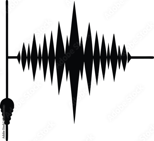 seismograph needle reading on white backgroun.eps