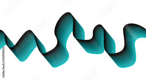 Blend Flowing Curved Smooth Blue Cyan Abstract Background Design Vector Illustration