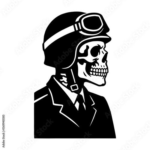 Vector illustration of a skeleton. Dead warrior