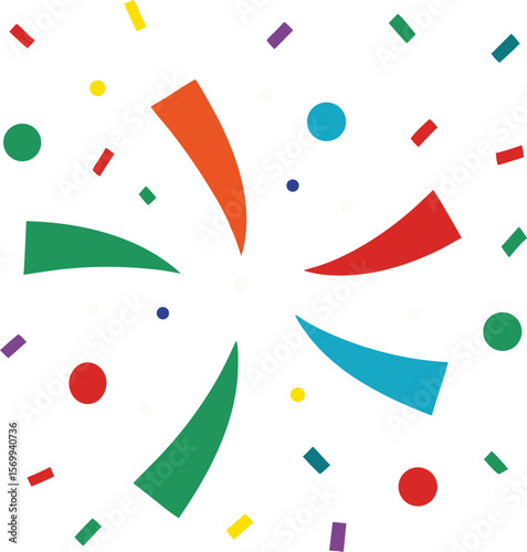 Whimsical Fiesta: A vibrant fiesta of color bursts to life, confetti pieces in a playful celebration, creating an atmosphere of joy, energy and festivity.