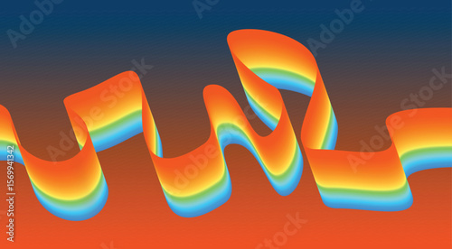 Blend Flowing Curved Smooth Background Orange Multicolor Gradient Abstract Design Vector Illustration