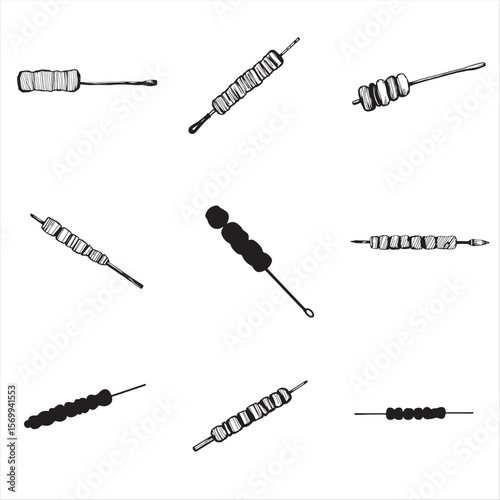 set of BBQ stick bundle pack collection 