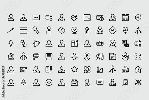 Comprehensive User Interface Icons: Diverse Set for Web & Mobile 