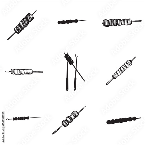 set of BBQ stick bundle pack collection 