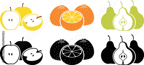 Yellow apple  logo. Isolated yellow apple on white background