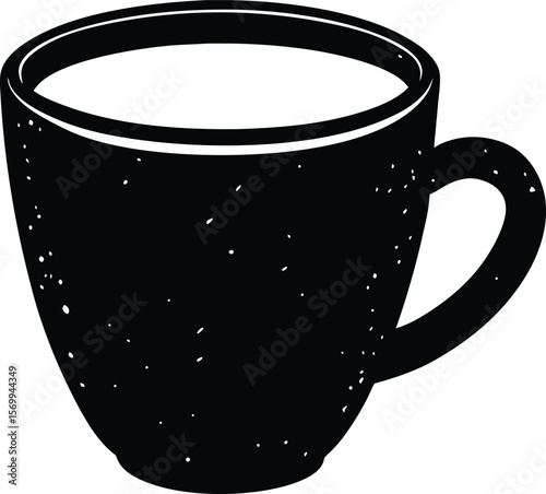 Monochrome Mug: A stark silhouette of a ceramic mug filled with a milky beverage, this image is a study in simplicity, shape, and the allure of a warm drink.
