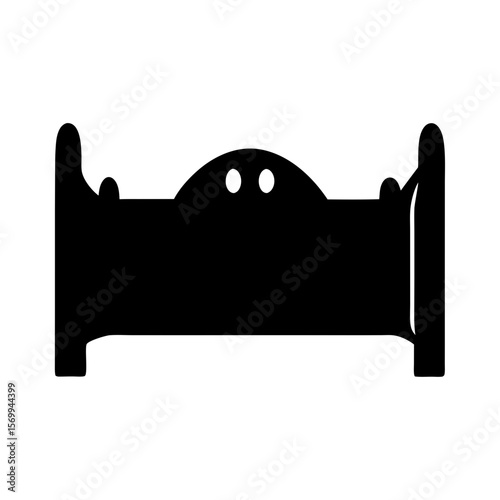 Elegant classic style wooden bed silhouette with headboard and footboard design