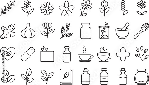 Healthcare and Medicine - Thin line vector icon set. Pixel perfect. Editable stroke. For Mobile and Web. The set contains icons: Healthcare And Medicine, Medical Exam, Medicine, Hospital, Doctor, Medi