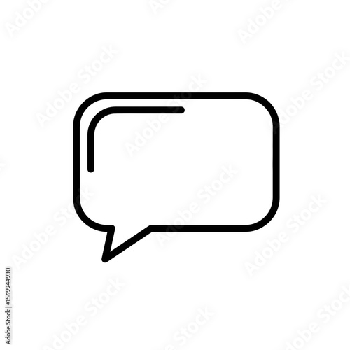 Speech bubble icon in minimalist design on white background  