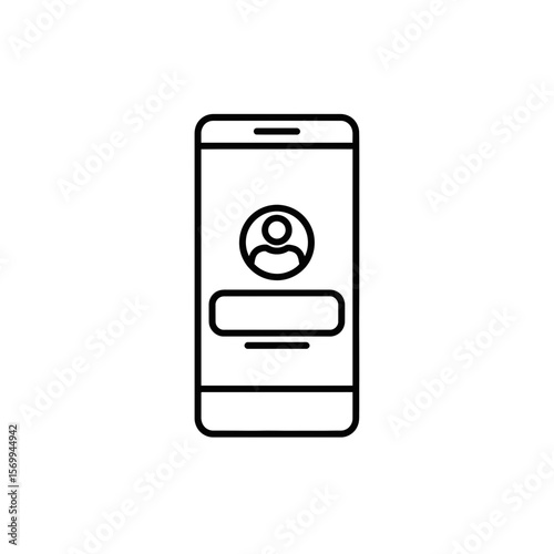 Smartphone displaying user profile with login interface design  