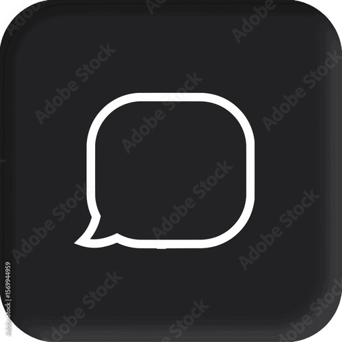 Simple White Speech Bubble Icon Communication, Conversation, Chat, Dialogue, Message